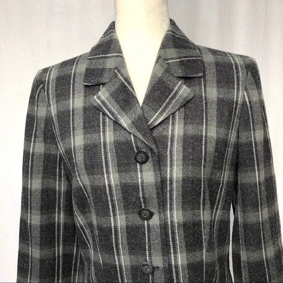 Jones Wear Studio Gray Plaid Jacket/Blazer - Picture 2 of 8